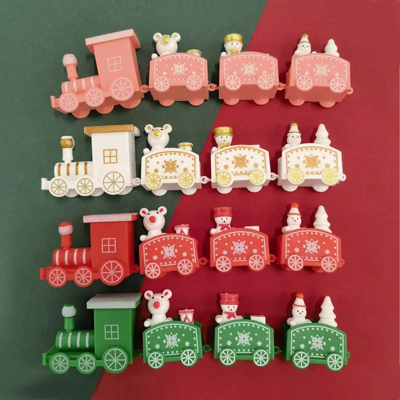 Mini Christmas Train Plastic Christmas Train Toys Christmas Decorations for Home 2025 Cristmas Ornament Gift Happy New Year 2025