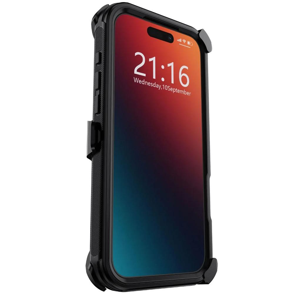 3-lagige Heavy Duty Defender Armor Phoen Hülle für iPhone Air 17 Pro Max 16 E 15 14 Plus 13 Gürtelclip Stoßfeste Schutzhülle