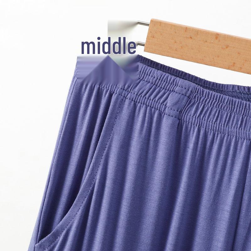 Pantaloni de pijama largi cu buzunare din bumbac modal pentru femei - Primăvară/Vară Casual cu croială lejeră, Mărimi mari, Potriviți pentru exterior