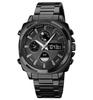 SKMEI 1673 Practical Sporty Men's Dual Display Watch Steel Strap Life Waterproof Fashion Outside Style Male Wristwatch