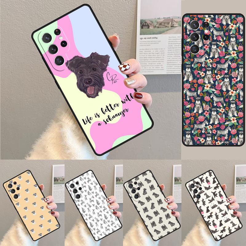 Cartoon schnauzer dog soft Phone Case for Samsung Galaxy note 10 pro S26 Ultra S23 S24 FE S25 S21 S22 PLUS shockproof Cove