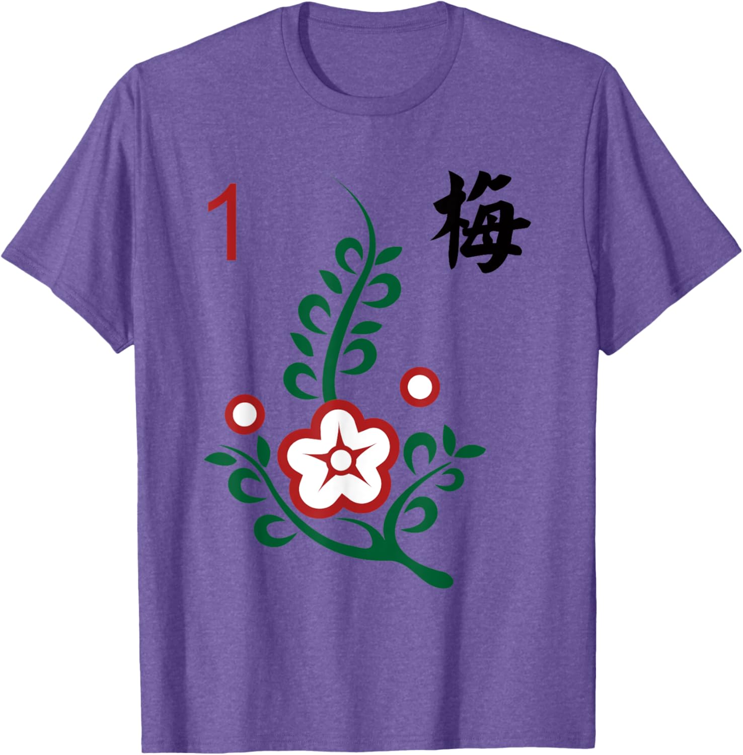 

Mahjong One of Bamboo Plum Blossom Character Graphic TShirt Short Sleeve Crew Neck Cotton Tee 4XL