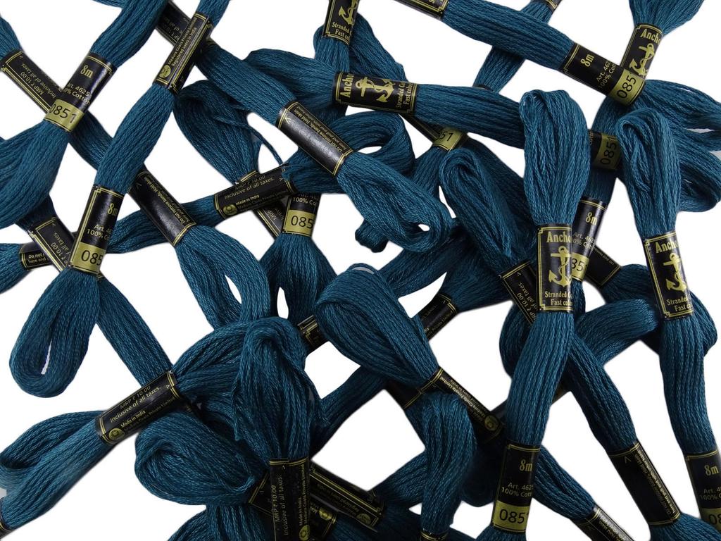IBA Indianbeautifulart Stranded Cotton Thread Hand Stitch Embroidery Craft Sewing Floss Skeins-Lapis