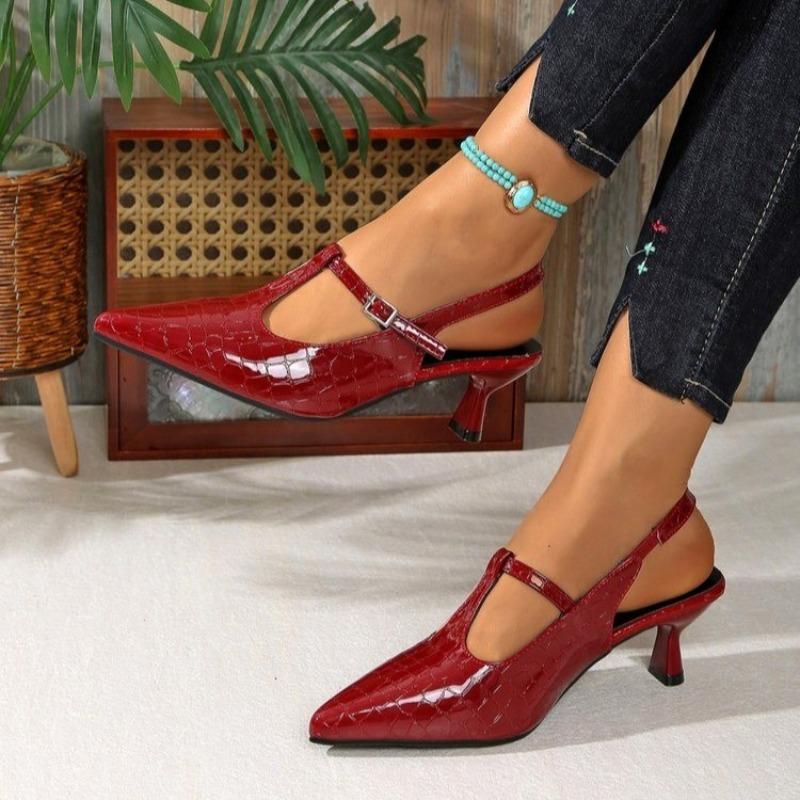 2025 New Elegant T Strap Thin Heel Pumps Women Fashion Designer High Heels Sandals Shoes Sexy Party Dress Shoes Zapatos Mujer
