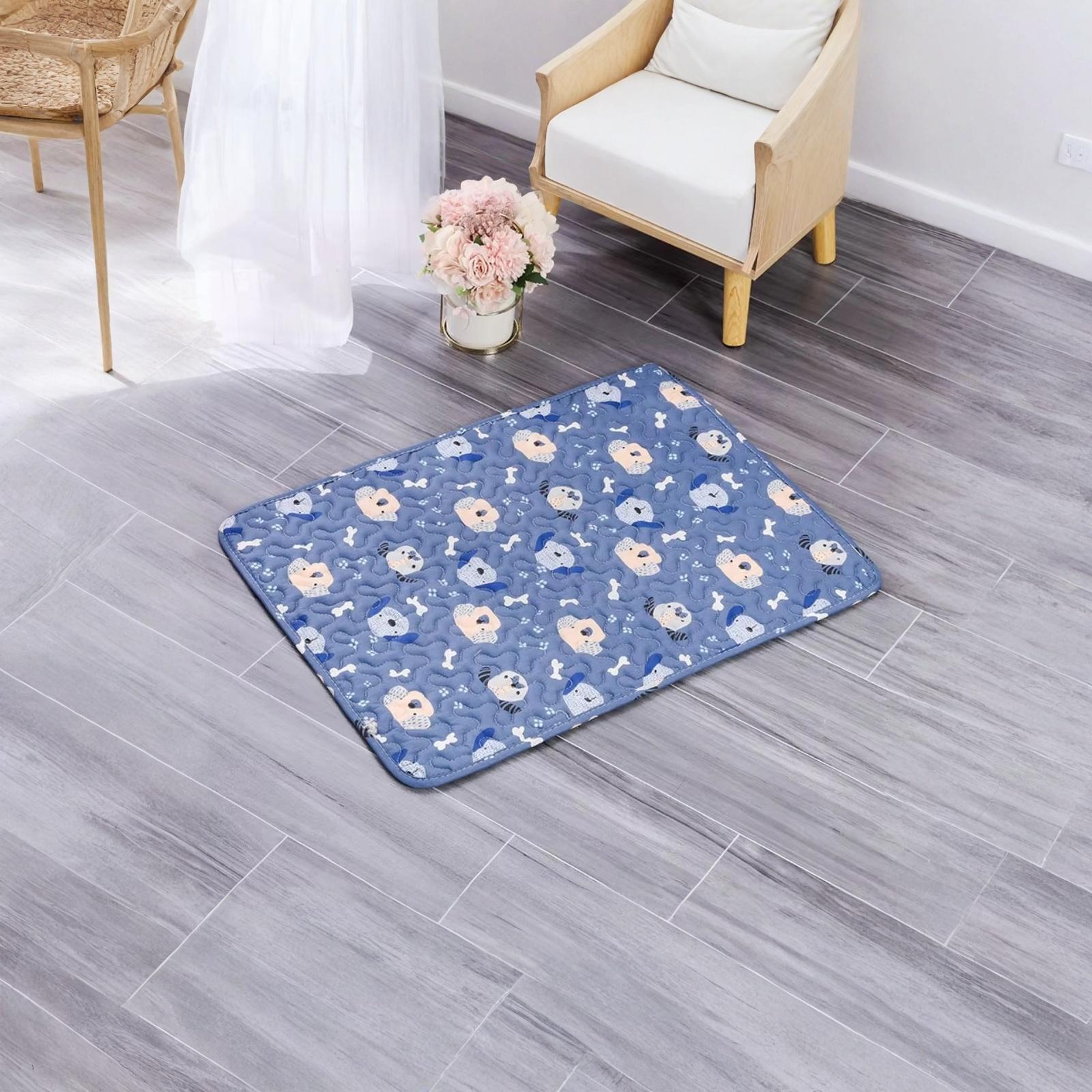 Pet Mat Breathable Non- Mat for Cats Dogs 4 Seasons Universal Pet Bed Mat синий