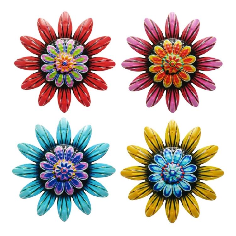 Rustics Metal Floral Wall Decors Iron Craft Design Iron Flower Wall Sculpture For Hallway Patio Unique Decorations