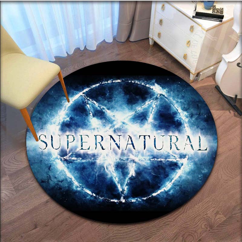 

Символ надприродної пентаграми Килим Килим для зони Круглий килим Підлоговий килимок для вітальні Фланелевий нековзкий килимок Домашній декор 40