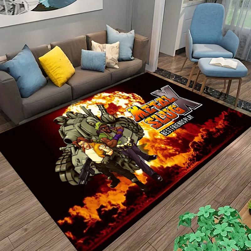 Retro Game Metal-Slug Gamer Cartoon Carpet Rug for Home Living Room Bedroom Sofa Doormat Decor,kids Area Rug coffee tables