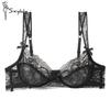 Sommer Ultradünne Spitze Floral BHs Damen Sexy Unterwäsche Französisch Romantisch Push Up Büstenhalter Schleifendetail Weiblich Atmungsaktive BHs