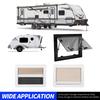 RV Push Out Window Right Angle Double Layer Acrylic Glass UV Proof Trailer Window with Insect Net Privacy Curtain for Caravan Camper