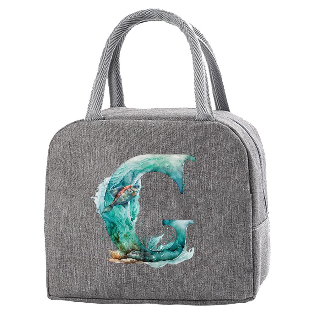 Wasserdichte Oxford Reißverschluss Isolierte Lunchtasche Tragbar Lebensmittelisolierung für Erwachsene Reisen Fisch Buchstaben Druck Box Picknick