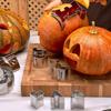 Halloween Kürbisschnitzset, Edelstahl-Ausstecher-Set, DIY Jack O'Lantern Werkzeug zur Kürbisdekoration, Backgeschenk
