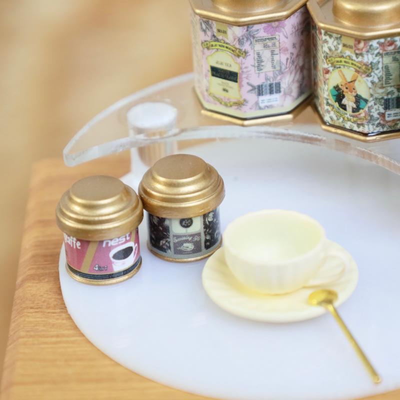 Casă de Păpuși Cutie de Cafea Cutie de Ceai Model Simulare Articol Ornament Model Miniatură Jucării Mini Accesorii Mobilier Casă de Păpuși