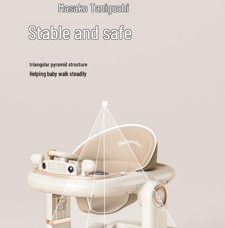 Lightweight, Anti-Rollover, Multifunctional Baby Walker for Safe Walking