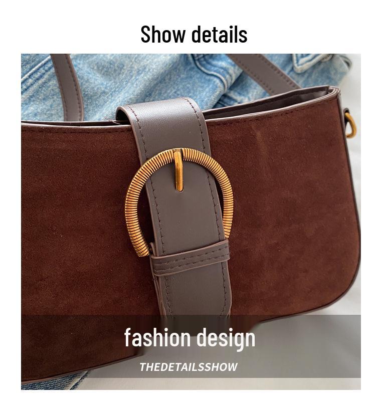 2025 Trendy Retro Women's Square Suede Shoulder Bag