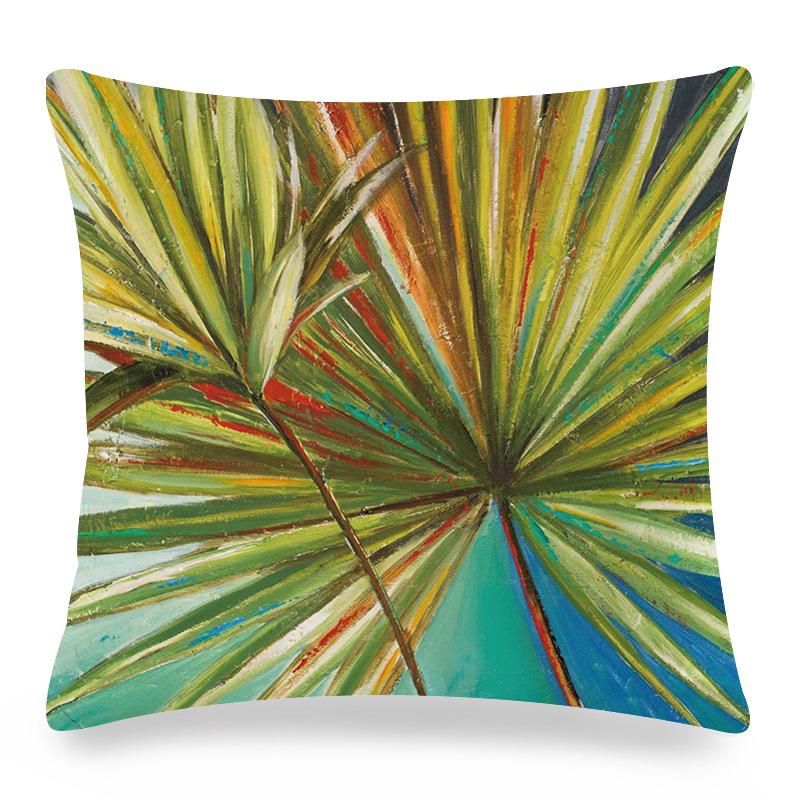 Retro Tropical Bamboo Digital Printing Short Plush Pillow Covers Decorative For Car Sofa Office Cushion Cover Home Goods