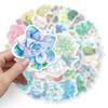50PCS Custom Cartoon Succulent Stickers for Notebooks, Stationery, Refrigerators, and DIY Crafts