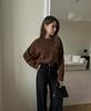 Hirsionsan Basic O Neck Basic Sleeve Sweater Women 2025 Oversized Short Knitted Pullovers Female Casual Thick Warm Soft Tops