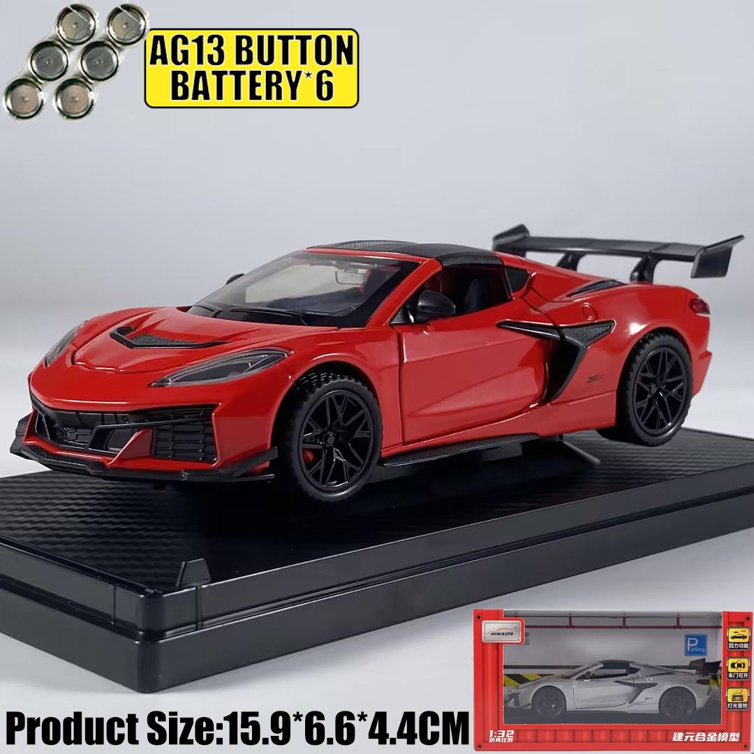 1:32 Chevrolet Corvette C8 Zr1X Version Améliorée Piste Supercar Alliage Métal Moulé Sous Pression Modèle Voiture Simulation Miniature Cadeaux de Fête