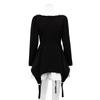 Doll Collar Splice France Long Sleeve Dress For Women High Waisted Slim Ruffle Mini Dresses Ladies Street Casual Party Elegant Evening Dress Female