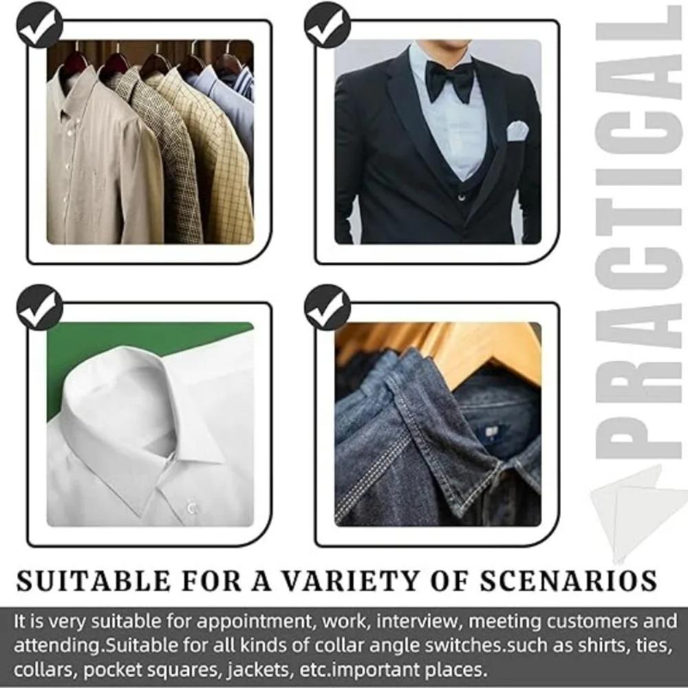 Collar Stickers Collar Triangles Patch PVC Self-adhesive Removable Collar Shaper For Shirt T-shirt Sweater Shaper