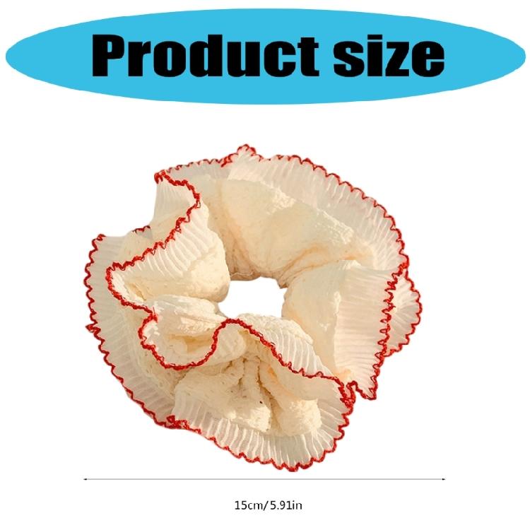 Lace Trim Hair Scrunchies for Women and Girl Aesthetic Hair Elastic Hair Tie Oversized Hair Circle for Everyday Wear