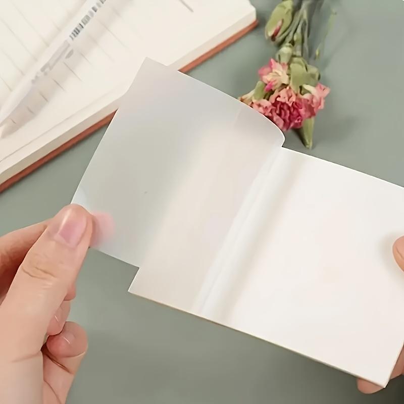200/300Sheets Clear Sticky Notes Waterproof Self-Adhesive Translucent Sticky Notes pad for Books Annotation and Tracing post it