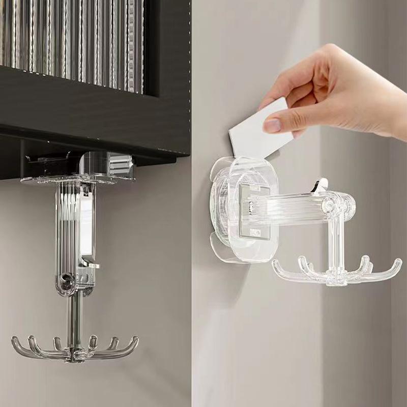 Suction Cup Six-Claw Swivel Hook- 360Dgree Rotating Six-Claw Suction Cup Hook,Kitchen Utensil Holder 360 Degrees Rotating Folding