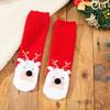 4 Pairs Warm Soft Coral Velvets Christmas Slippers Socks for Indoor Use Festival Cartoon Fuzzy Sleeping Floor Socks