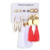 6 Pair/set Shell Earrings For Women Boho Fashion Flower Long Tassel Drop Earring Beach Jewelry Gift