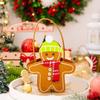 Festival Double Sided Gingerbreads Handheld Bag Durable Cloth Materials Spacious Holiday Gift Storage For Home Office Christmas Decoration