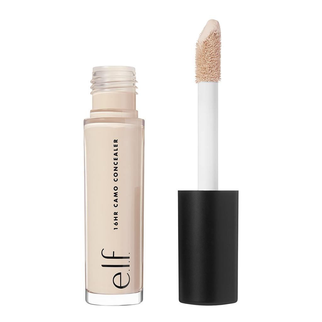 E.l.f. 16HR Camo Concealer, Full Coverage, Highly Pigmented Concealer Liquid With Matte Finish, Crease-Proof, Vegan & Cruelty-Free, Light Ivory, 0.
