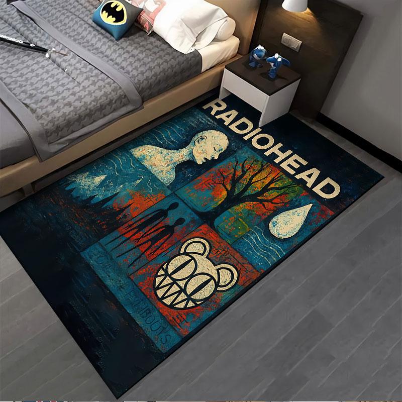 Radiohead Artistic Montage Carpet suitable as a non-slip mat for the living room or bedroom sofa