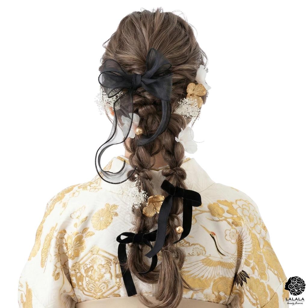[LALALAbeautyflowers] Hair Accessory for Graduation Ceremony, Hakama, Ribbon, Coming-of-Age Ceremony, Elegant Hair Accessory, Japanese Clothing