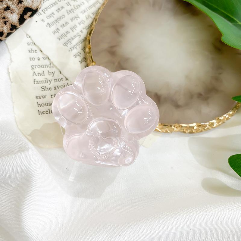 

Solid Color Ice Silk Pattern Simulation Cat Claw Mobile Phone Airbag Bracket Simple Transparent Cute Japanese Portable Lazy Bracket
