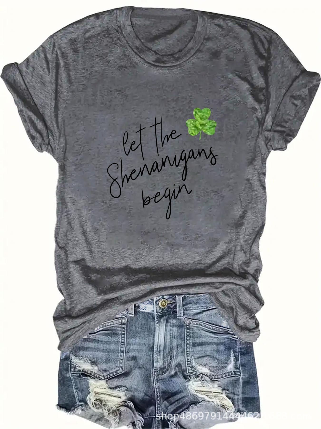 

Women s Fashion Round Neck T-Shirt for Cross-Border Trade Small темно-серого