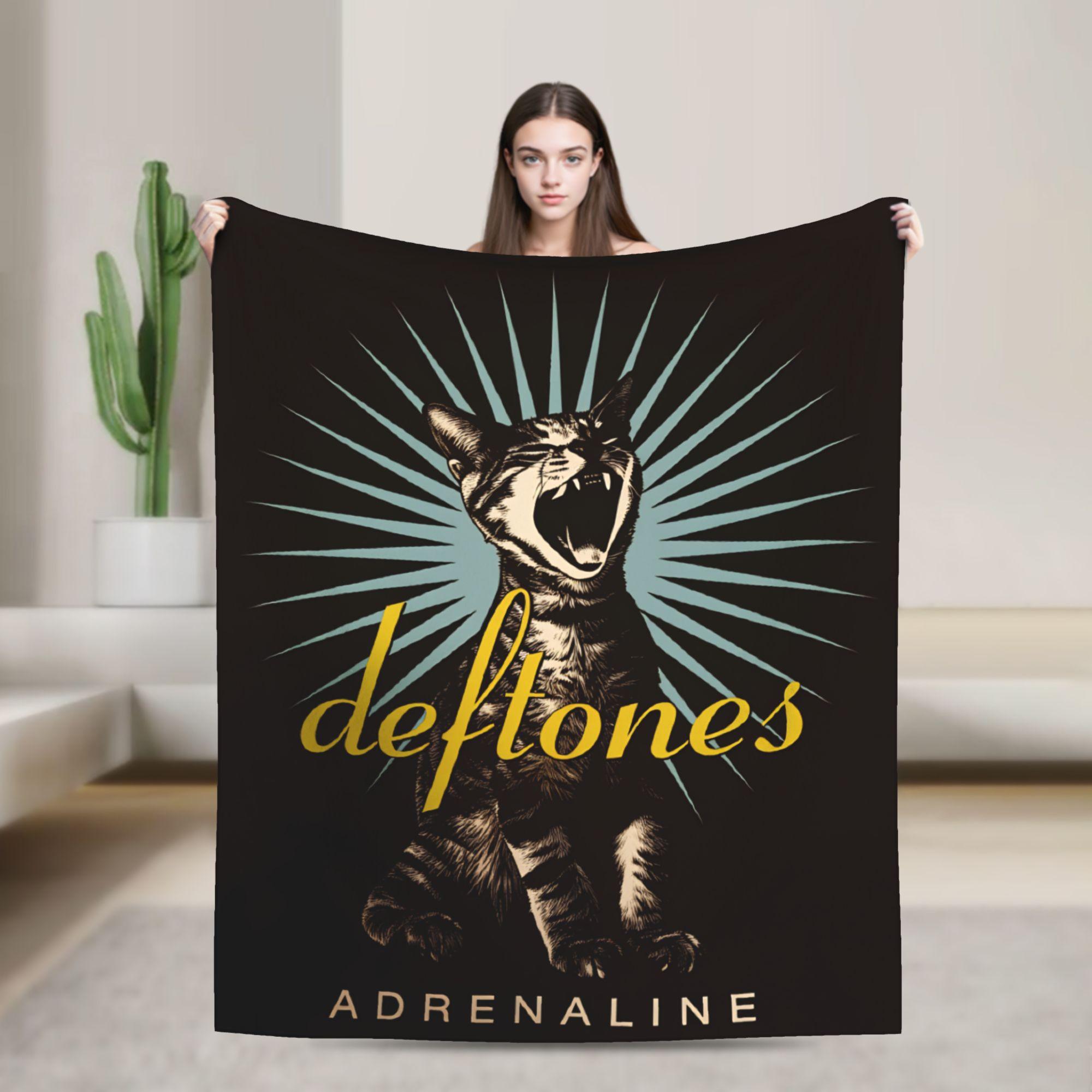 

Фланелевое одеяло Deftones Метал-группа Супер теплое плед для гостиной пикника Модное покрывало Чехол на диван-кровать 75cmx90cm
