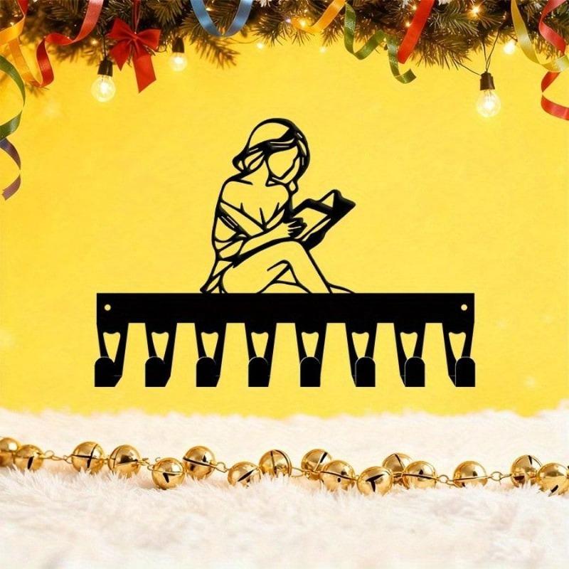 Iron Wall Hooks for Women with 8 Hangers Coat Hat Key Storage Space Saving Modern Home Decor Gift