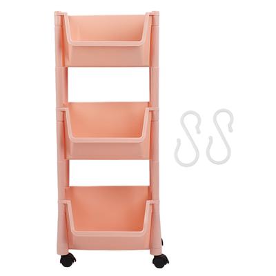 Organizzatore a Carrello Compatto Grande Capacità Carrello Utilità Mobile Scaffale Mobile con Ruote Bloccabili 3