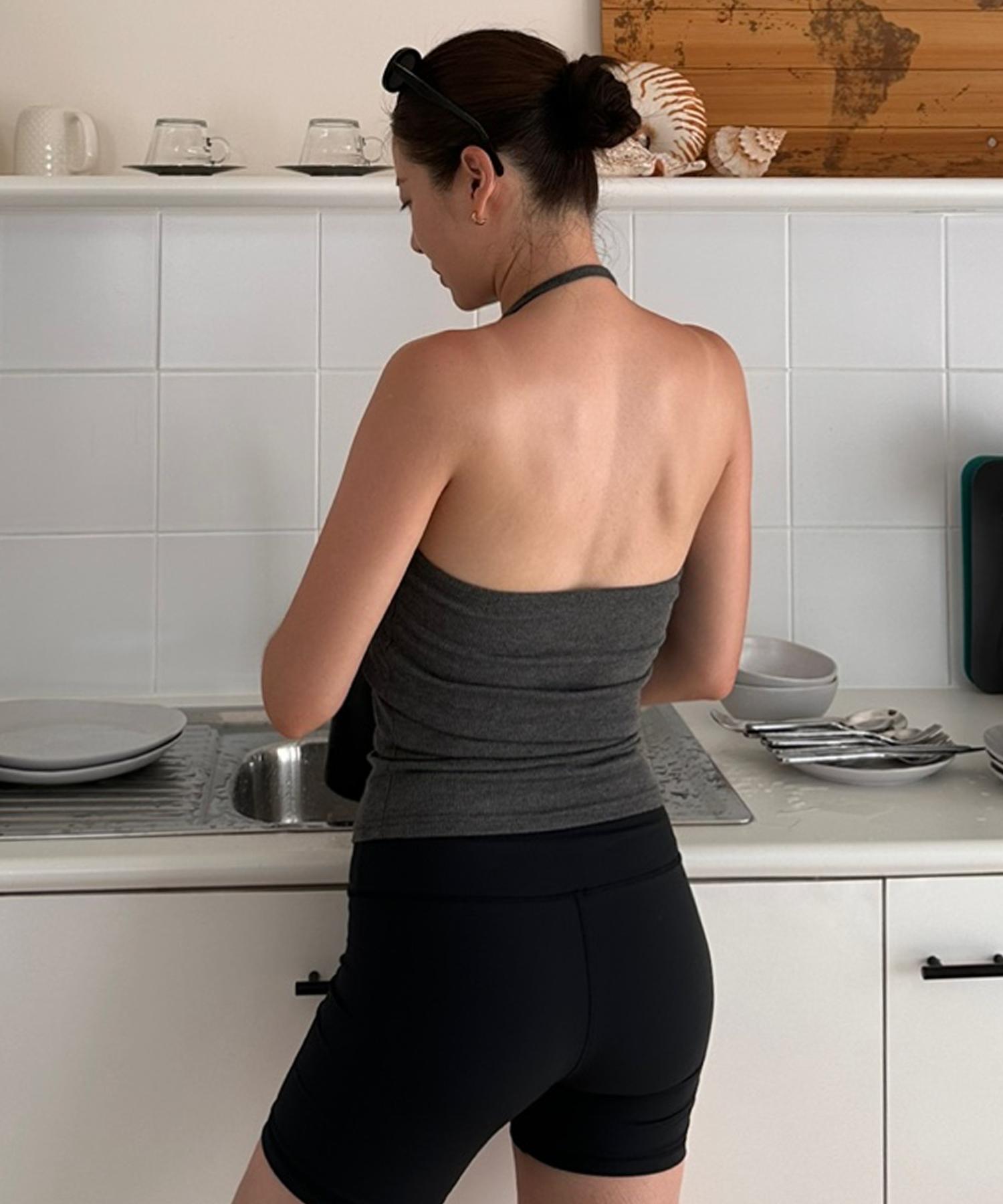 Ingi Active Halterneck Sleeveless Charcoal Free