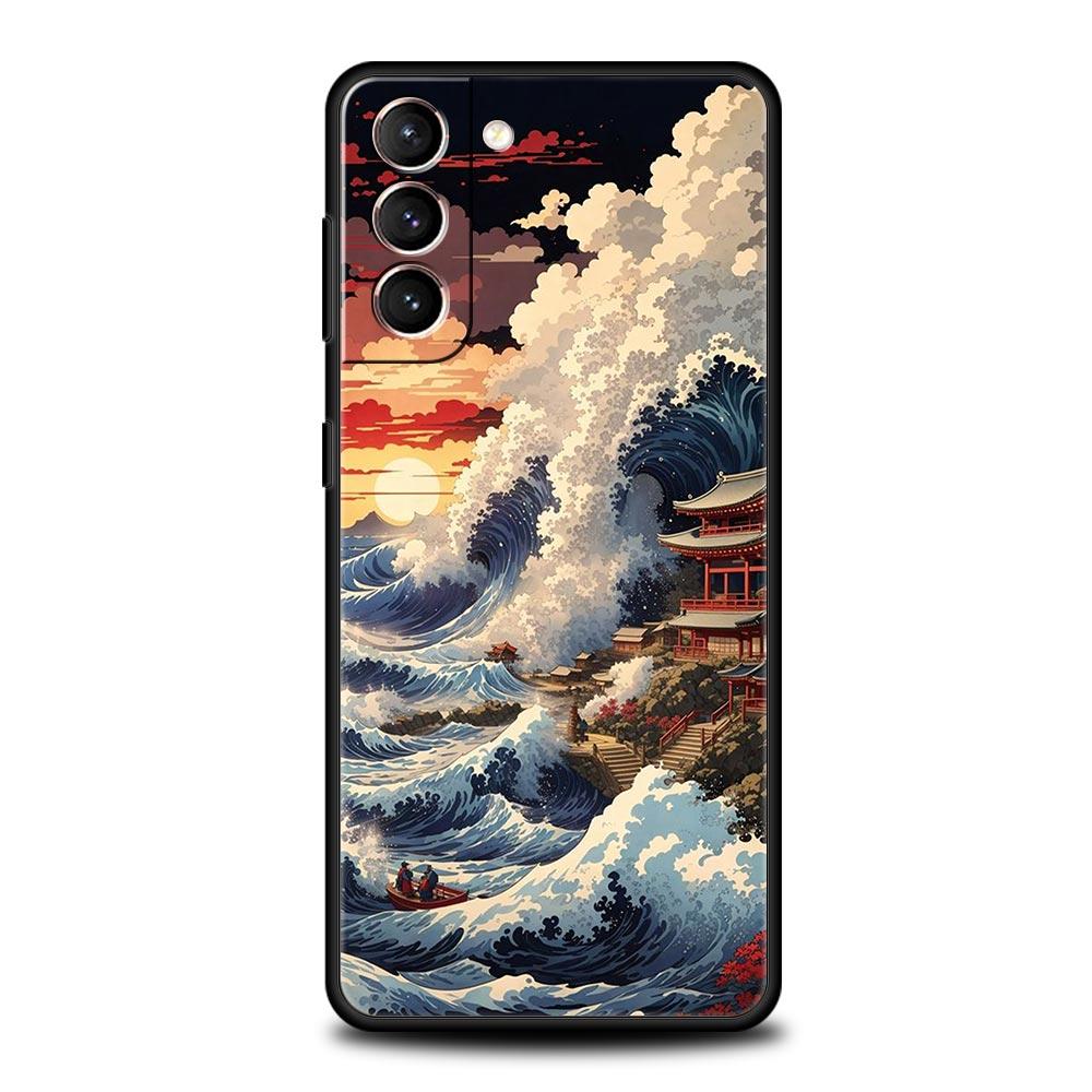 Phone Case For Samsung Galaxy S24 S23 Ultra S22 S21 S20 FE 5G S10 S10E S9 Plus S8 Soft Cover Japan The Great Wave Of Kanagawa