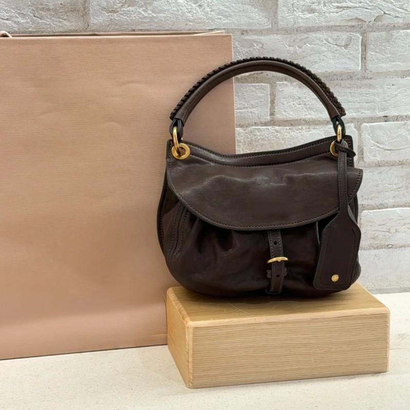Vintage Washed Leather Saddle Bag - Casual Commuter Handbag Women