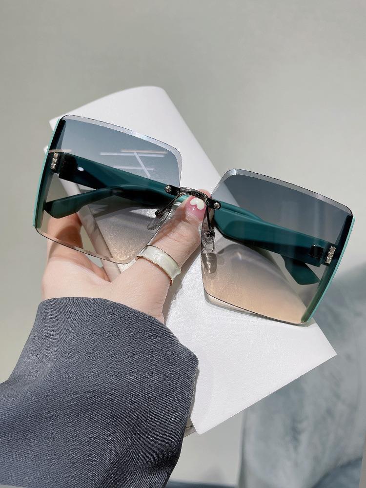 Elmer Alma Personality Rahmenlose Sonnenbrille Sonnenbrille Damen Großes Gesicht Dünne Brille