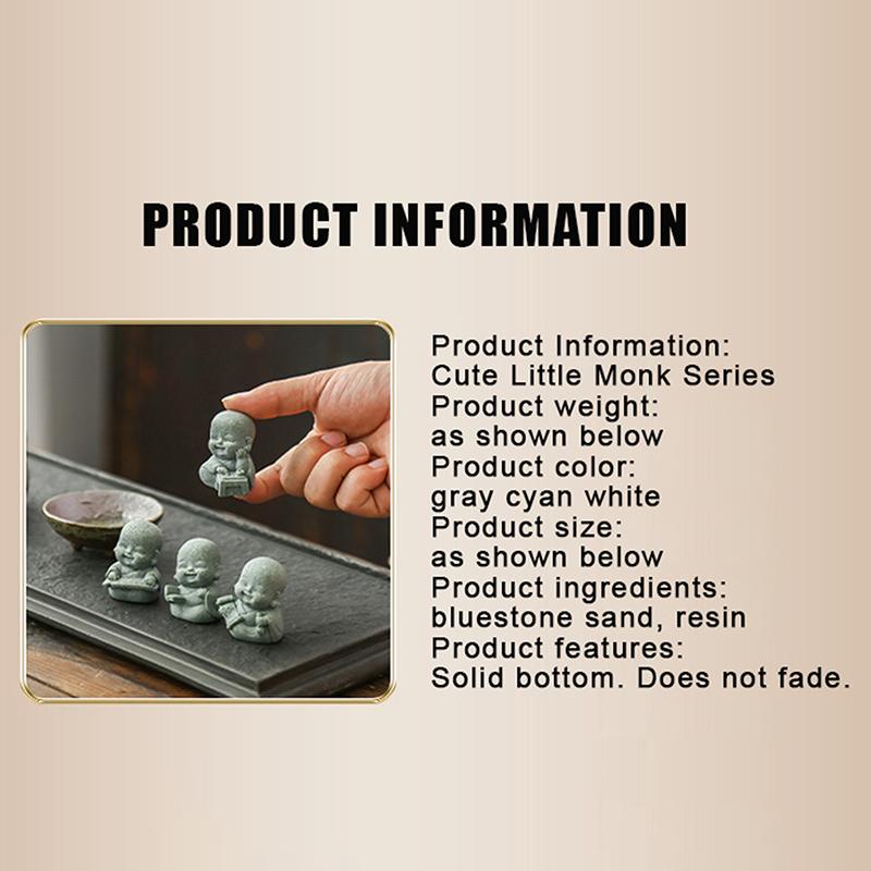 1/4Pcs Home Decor Cute Stone Little Monk Statues With Serene Zen Vibes Ornament For Meditation Space Desk Meaningful Gifts