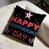 Independence Day Cushion Cover Soft Decorative Pillow Case Suitable for Bedroom Sofa Car Travel Use