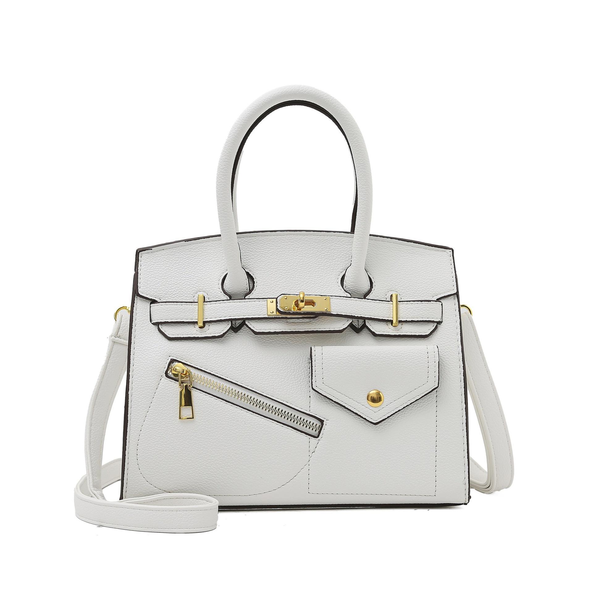 

Large capacity tote bag 2025 new Korean version fashion simple handbag women s versatile shoulder messenger Kelly bag белый