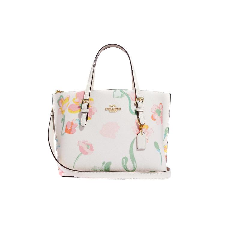 

Новая кожаная сумка-тоут COACH Mollie 25, сумка для покупок, сумка через плечо среднего размера, женская, экрю C8217-IMCAH 24.9*12.2*19.1CM