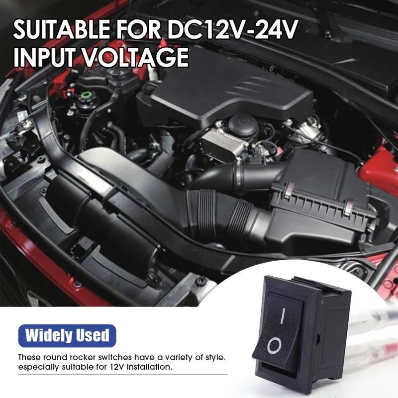 Motorcycle Boat Switch Cord 12V Round Rocker Switch ON/OFF SPST 2 Pin Toggle Switch with Wire for Car Boat Modified