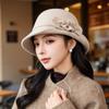 New Wool Short-brimmed Bucket Hat Women's Autumn and Winter Warm Mother Hat Elegant and Versatile In the Elderly Woolen Hat