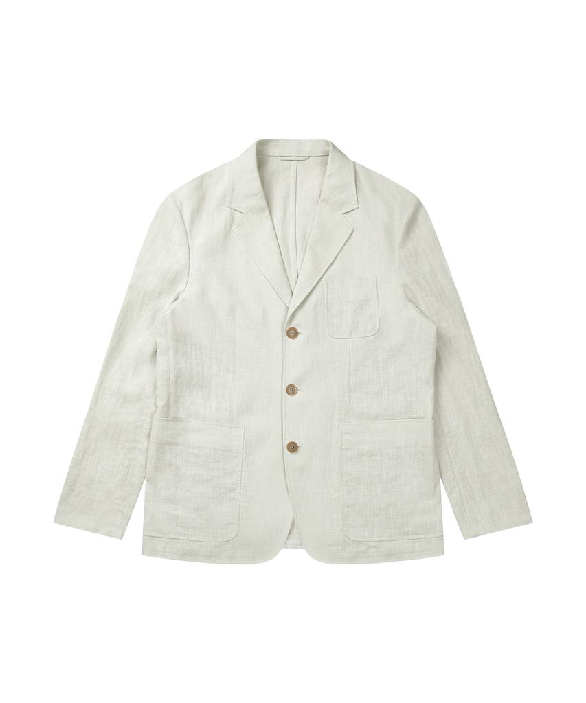 Solew Linen 3-Button Jacket_Light Grey